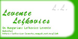 levente lefkovics business card